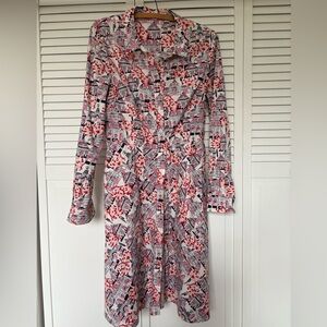 Boden Pink and Black Printed Long Sleeve Dress